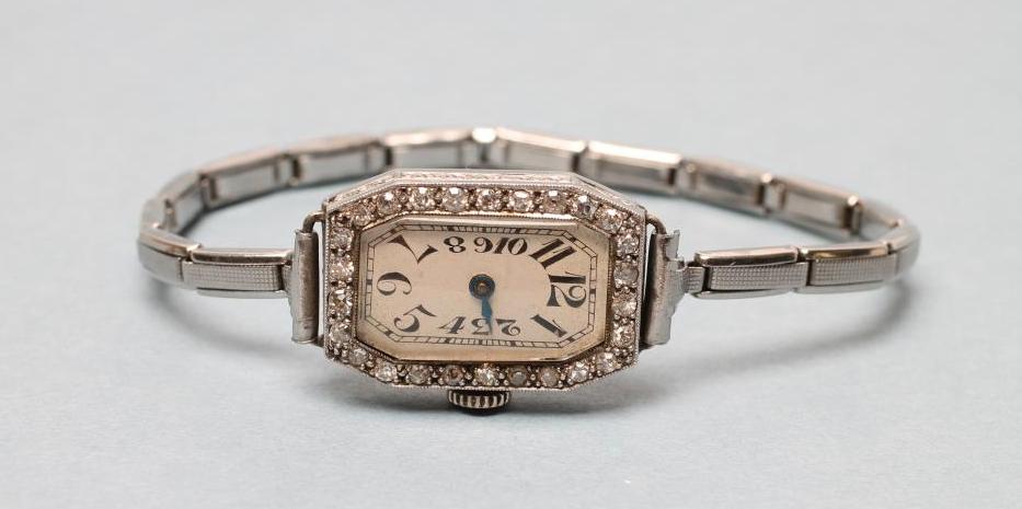 AN ART DECO DIAMOND COCKTAIL WATCH Image
