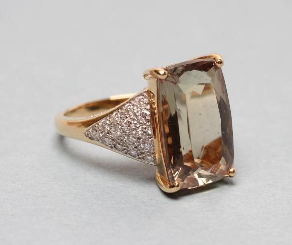 A TOURMALINE AND DIAMOND COCKTAIL RING Image