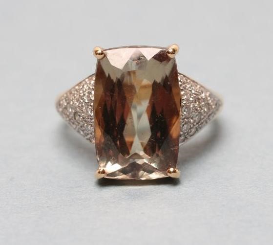 A TOURMALINE AND DIAMOND COCKTAIL RING Image