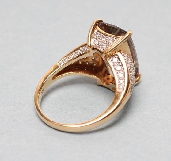 A TOURMALINE AND DIAMOND COCKTAIL RING Image