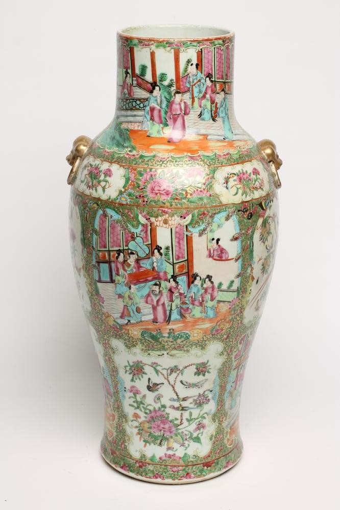 A CANTONESE PORCELAIN VASE of inverted baluster form Image