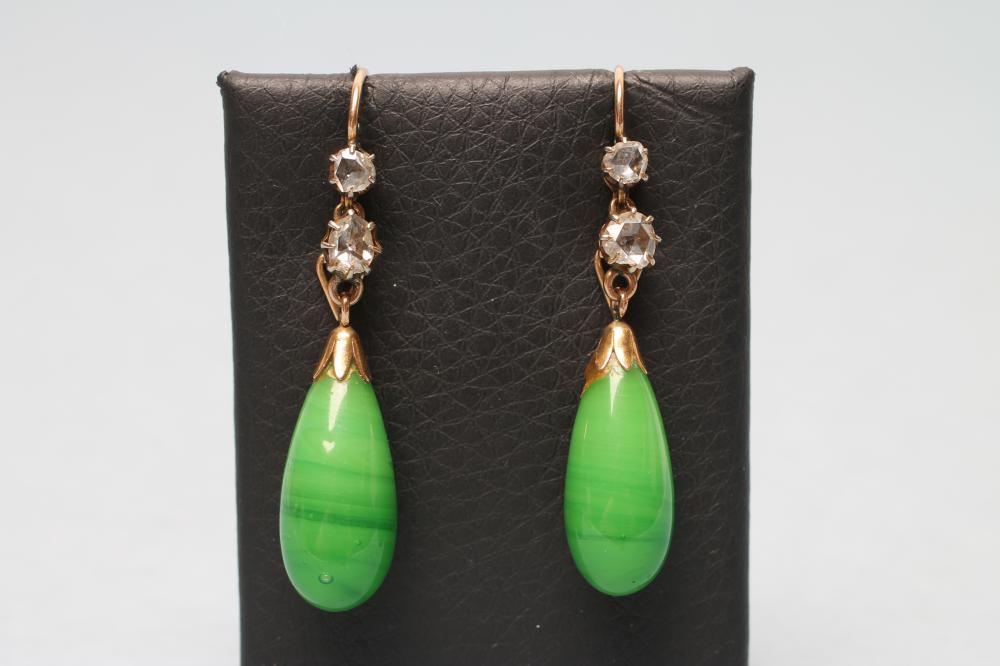 A PAIR OF LATE VICTORIAN DROP EARRINGS Image