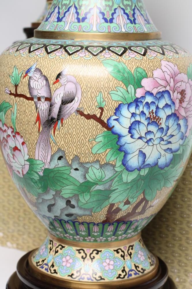 A PAIR OF CHINESE CLOISONNE ENAMEL VASES Image