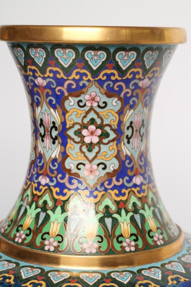 A PAIR OF CHINESE CLOISONNE ENAMEL VASES Image