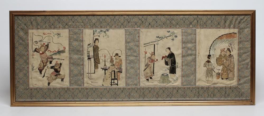A CHINESE SILK PANEL Image