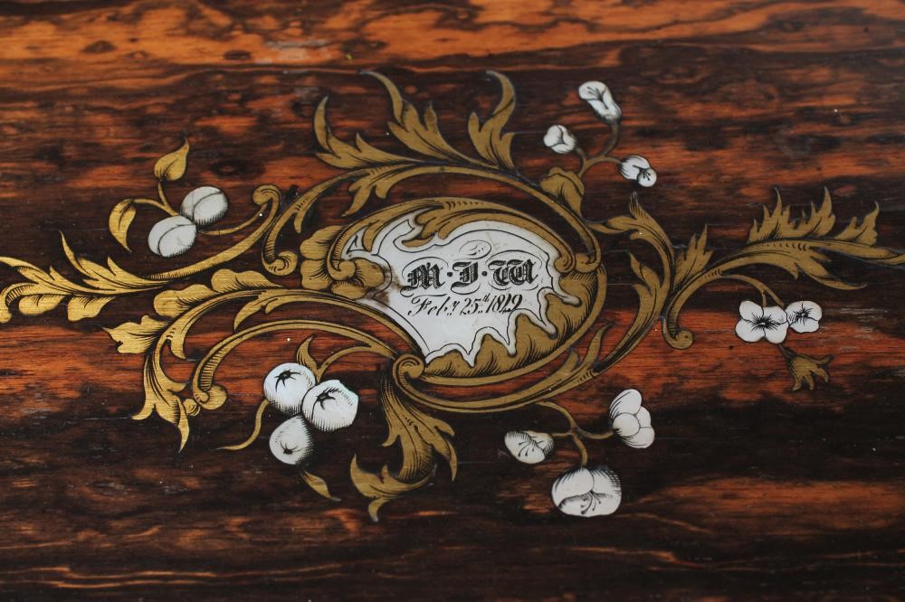 A VICTORIAN COROMANDEL WRITING SLOPE of wedge shape Image