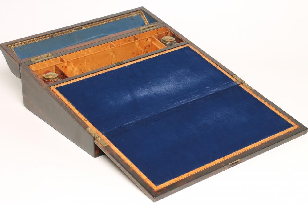 A VICTORIAN COROMANDEL WRITING SLOPE of wedge shape Image