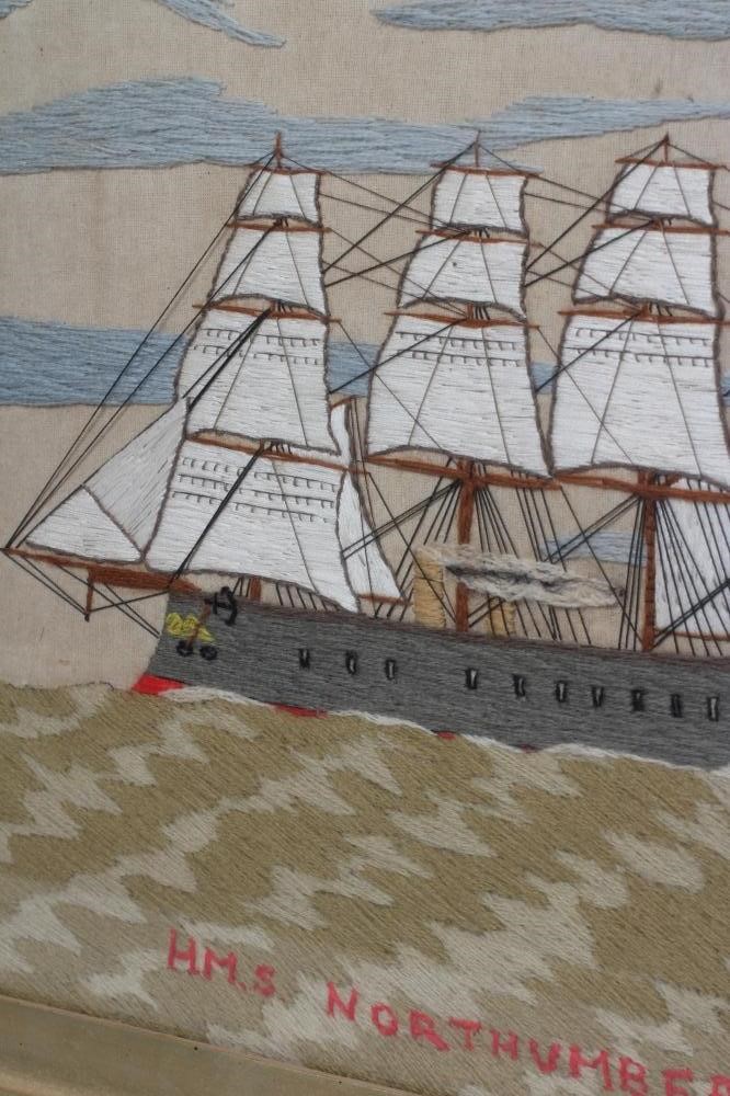 A VICTORIAN SAILOR'S WOOLWORK PICTURE Image