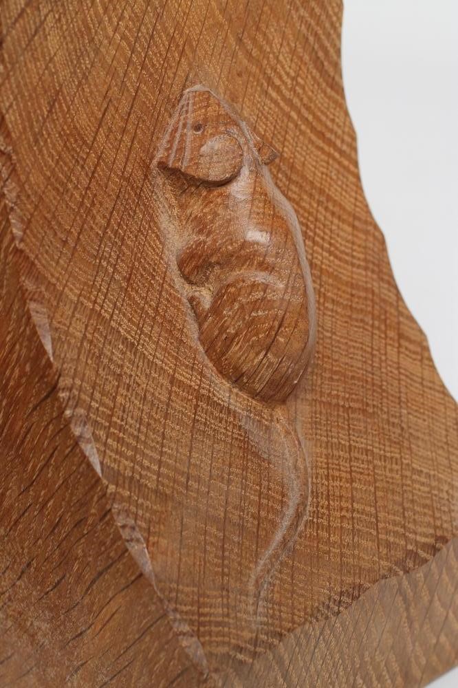 A PAIR OF ADZED OAK BOOKENDS by Robert Thompson Image