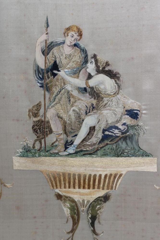 A SWEDISH SILK EMBROIDERED PANEL Image