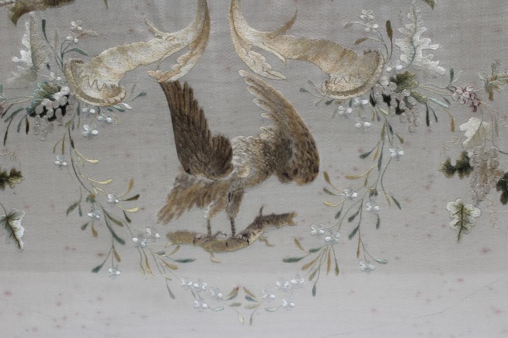 A SWEDISH SILK EMBROIDERED PANEL Image