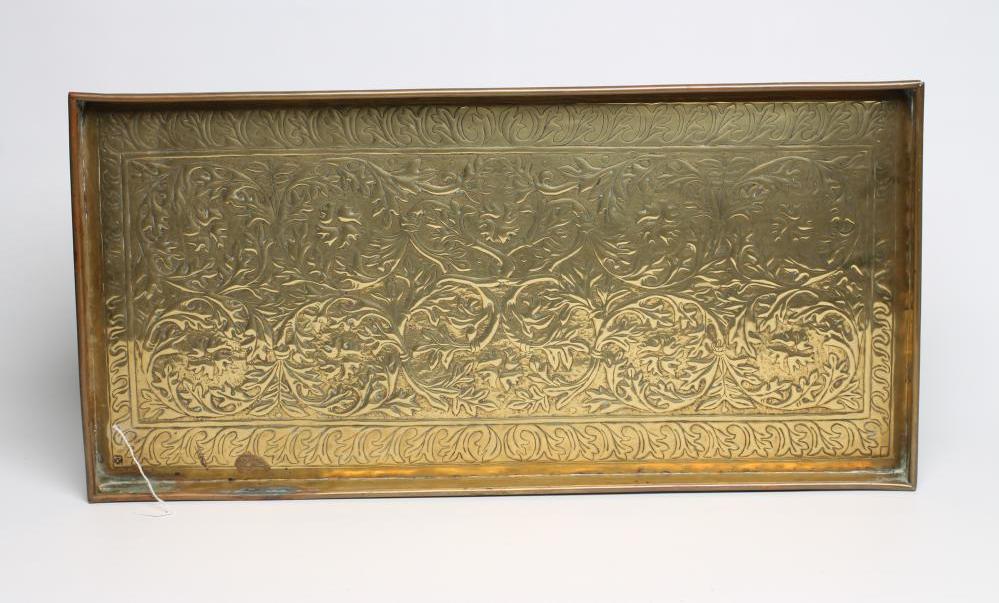 A KESWICK SCHOOL OF INDUSTRIAL ART LARGE BRASS TRAY Image