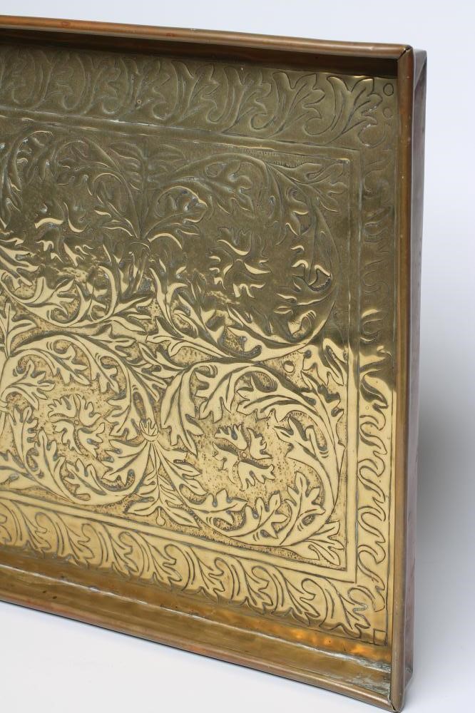 A KESWICK SCHOOL OF INDUSTRIAL ART LARGE BRASS TRAY Image