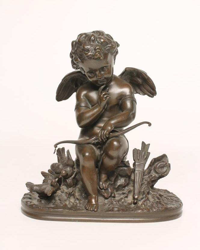A BRONZE FIGURE OF CUPID Image