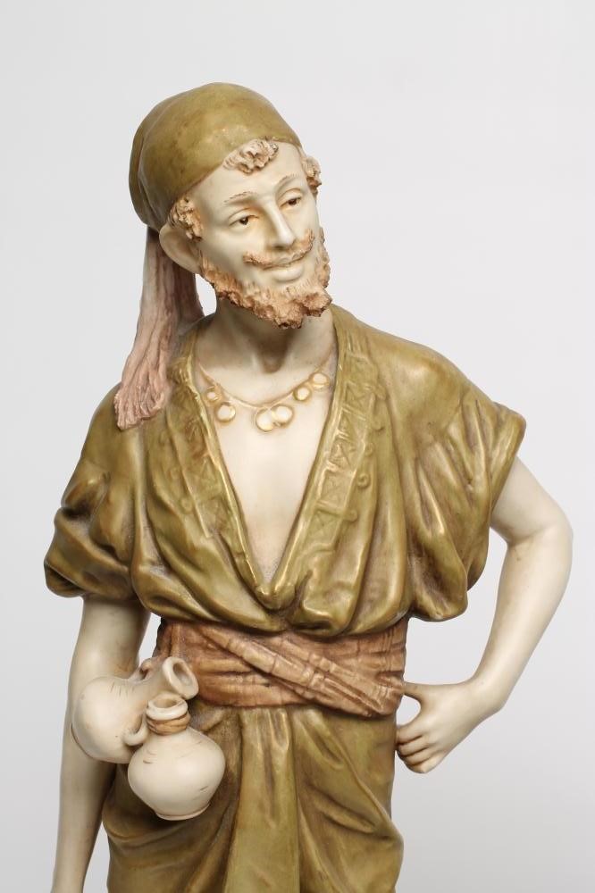 A MATCHED PAIR OF ROYAL DUX BISQUE PORCELAIN FIGURES Image