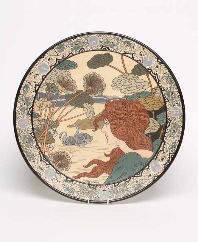 A METTLACH STONEWARE PLAQUE Image