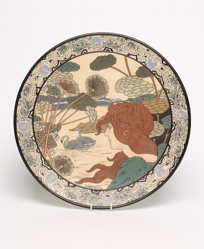 A METTLACH STONEWARE PLAQUE Image