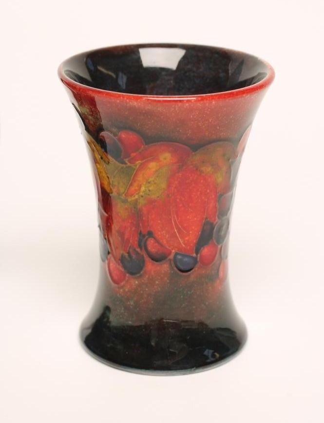 TWO SMALL MOORCROFT POTTERY FLAMBE VASES Image