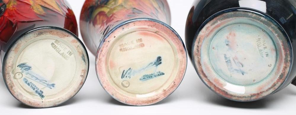 TWO SMALL MOORCROFT POTTERY FLAMBE VASES Image
