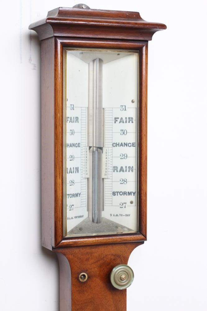 A MAHOGANY CASED STICK BAROMETER Image