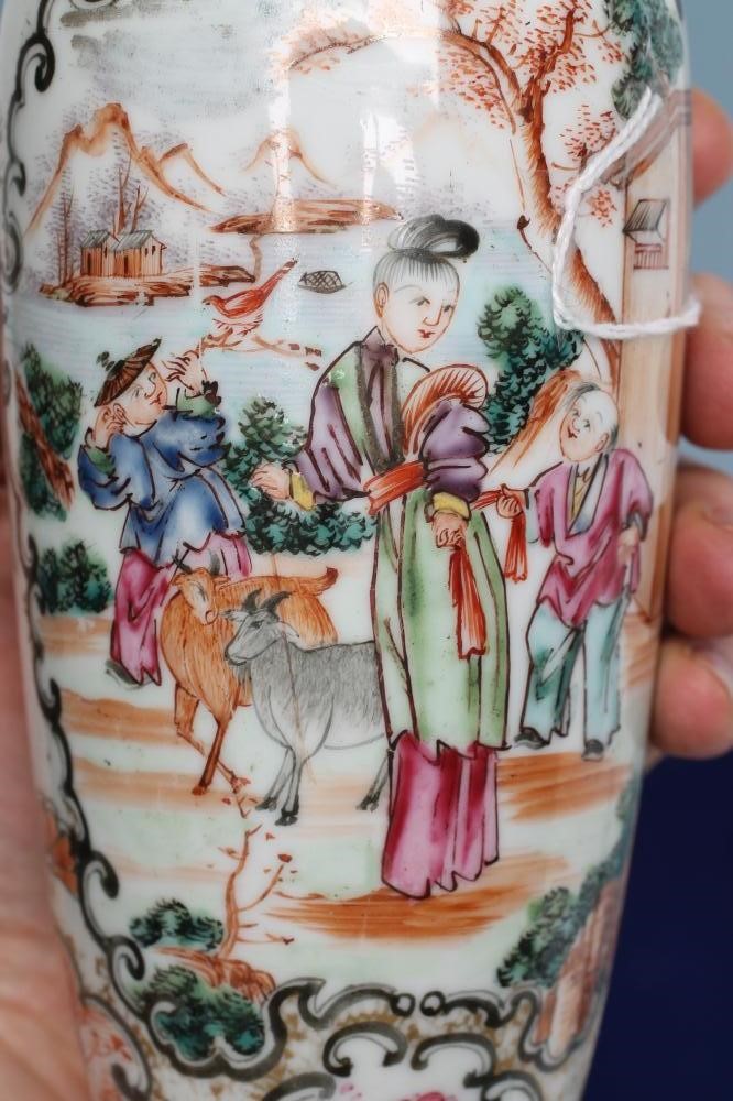 A CHINESE PORCELAIN VASE of flared rounded cylindrical form Image