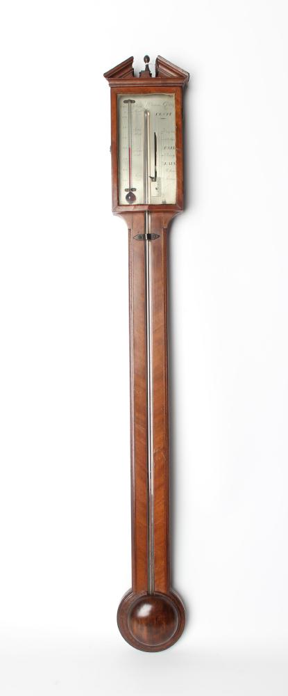 A MAHOGANY STICK BAROMETER signed Wicecia Gobby Image