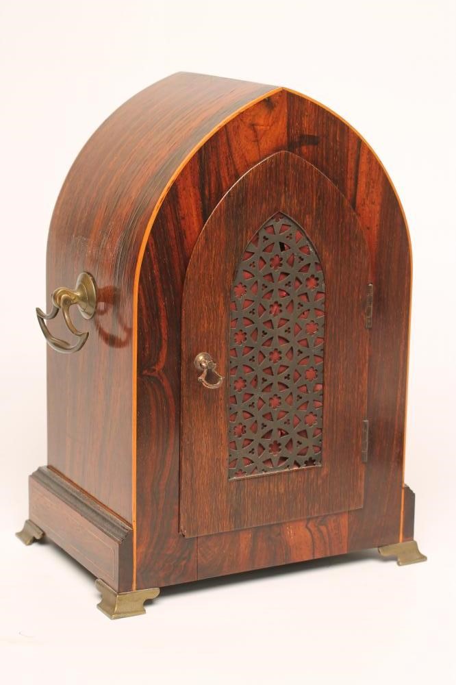 AN EDWARDIAN ROSEWOOD CASED TABLE CLOCK Image