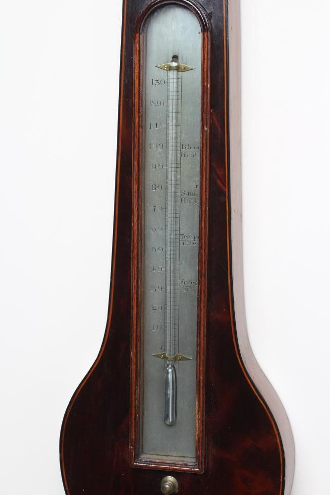 A MAHOGANY FOUR GLASS WHEEL BAROMETER by Jeremiah Giscava Image
