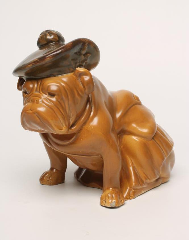 "TAM O'SHANTER" - A Royal Doulton earthenware model of a bulldog wearing a trench coat Image