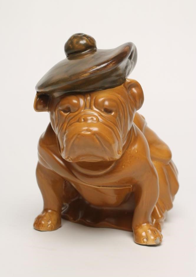 "TAM O'SHANTER" - A Royal Doulton earthenware model of a bulldog wearing a trench coat Image
