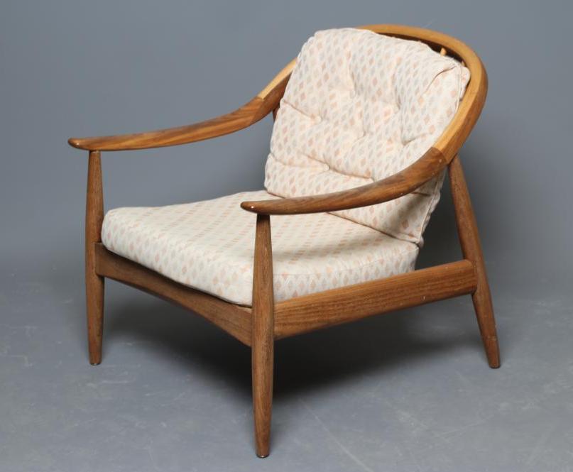 A GREAVES & THOMAS TEAK STICK BACK ARMCHAIR Image