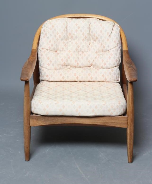 A GREAVES & THOMAS TEAK STICK BACK ARMCHAIR Image