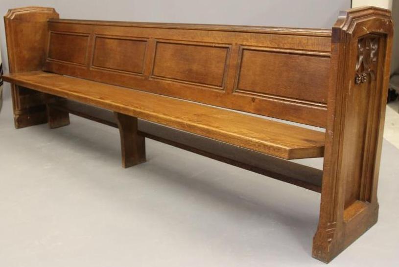 AN OAK CHURCH PEW by Robert Thompson to match the previous lot (Est. plus 21% premium inc. VAT) Image