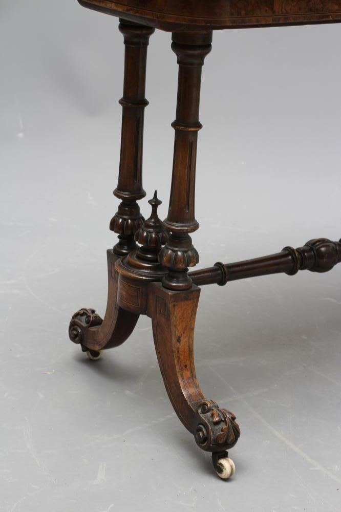 A VICTORIAN BURR WALNUT FOLDING CARD TABLE Image