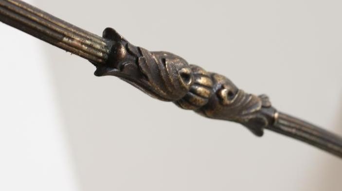 AN EMPIRE STYLE GILT METAL AND ALABASTER LIGHT PENDANT Image