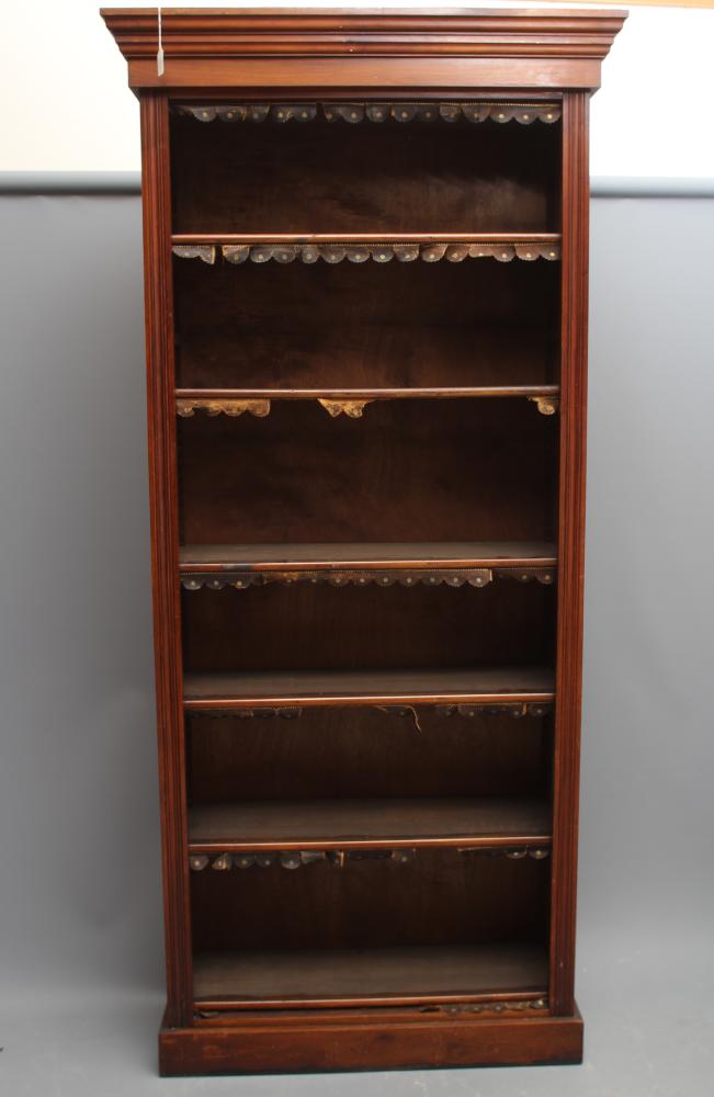 A VICTORIAN WALNUT OPEN BOOKCASE Image