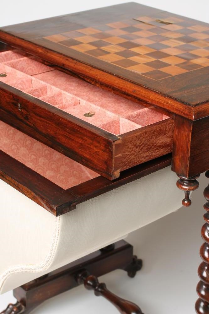 A ROSEWOOD GAMES/WORK TABLE Image