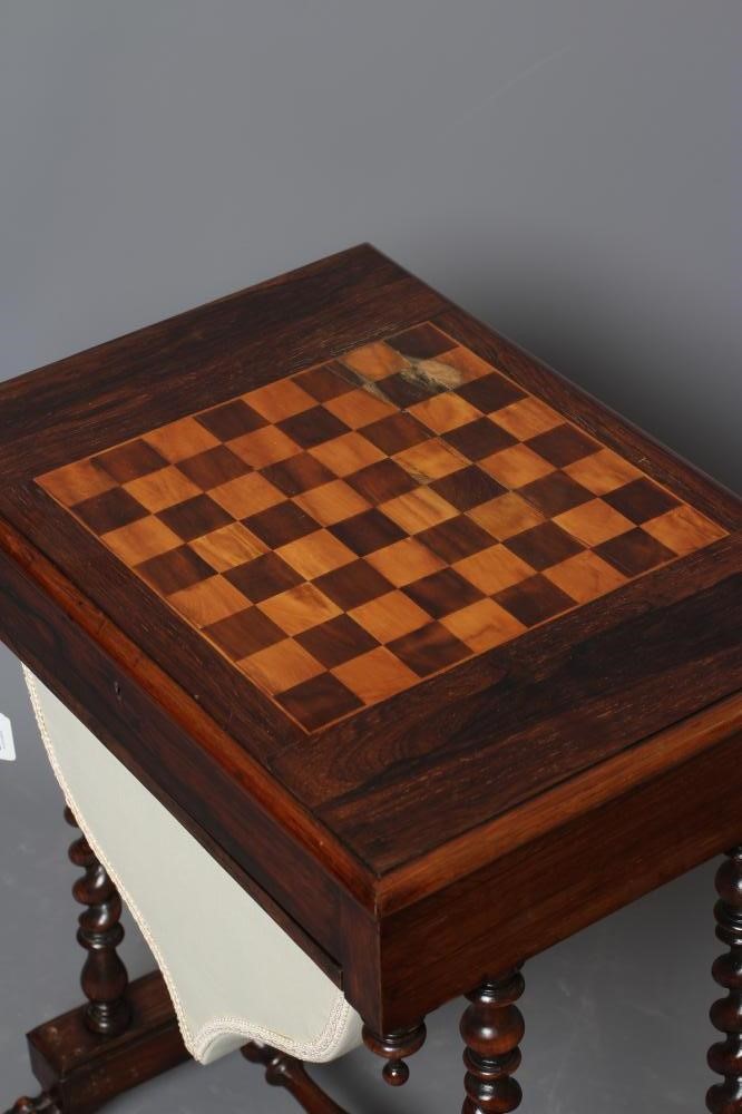 A ROSEWOOD GAMES/WORK TABLE Image