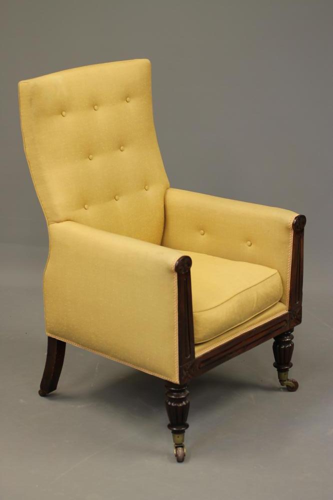 A WILLIAM IV MAHOGANY SHOW FRAME ARMCHAIR Image