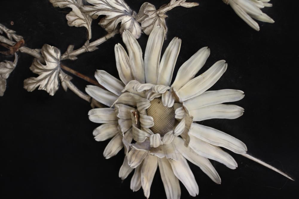 A CHINESE PADOUK WOOD AND IVORY FOLDING ROOM SCREEN Image