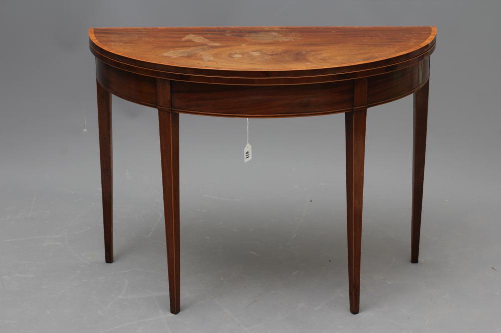 A GEORGIAN MAHOGANY FOLDING CARD TABLE Image