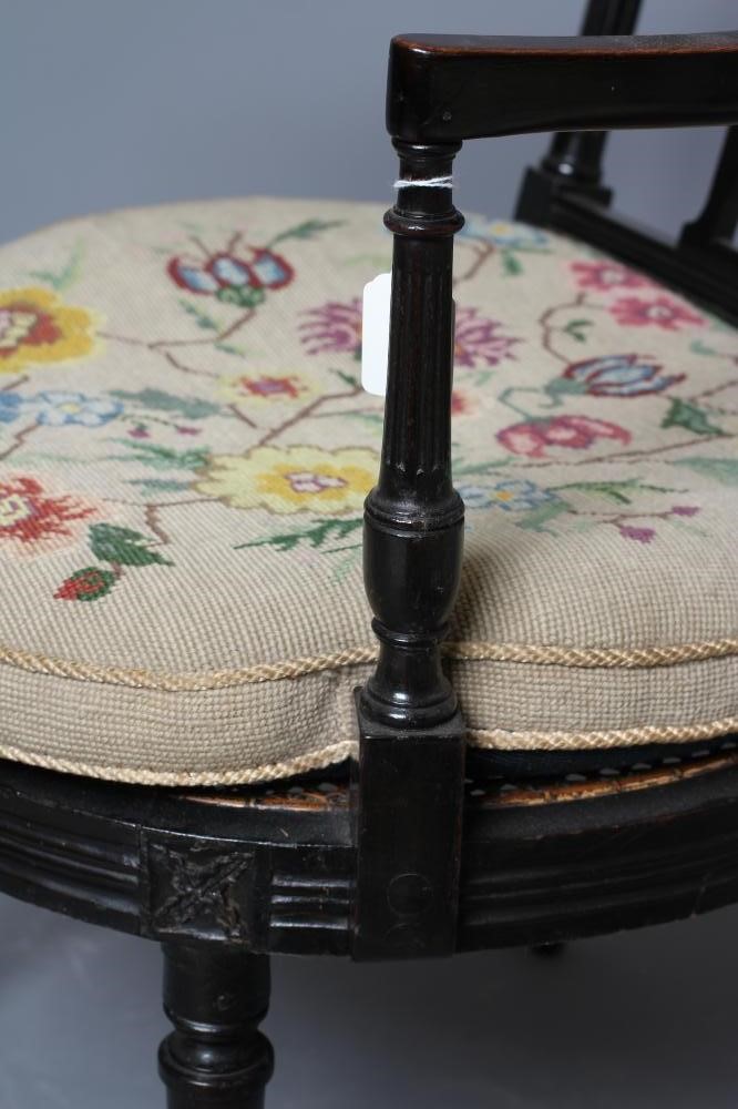 AN EBONISED BEECH ELBOW CHAIR of Georgian design Image