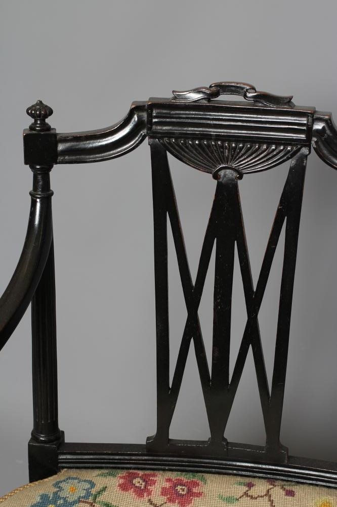 AN EBONISED BEECH ELBOW CHAIR of Georgian design Image