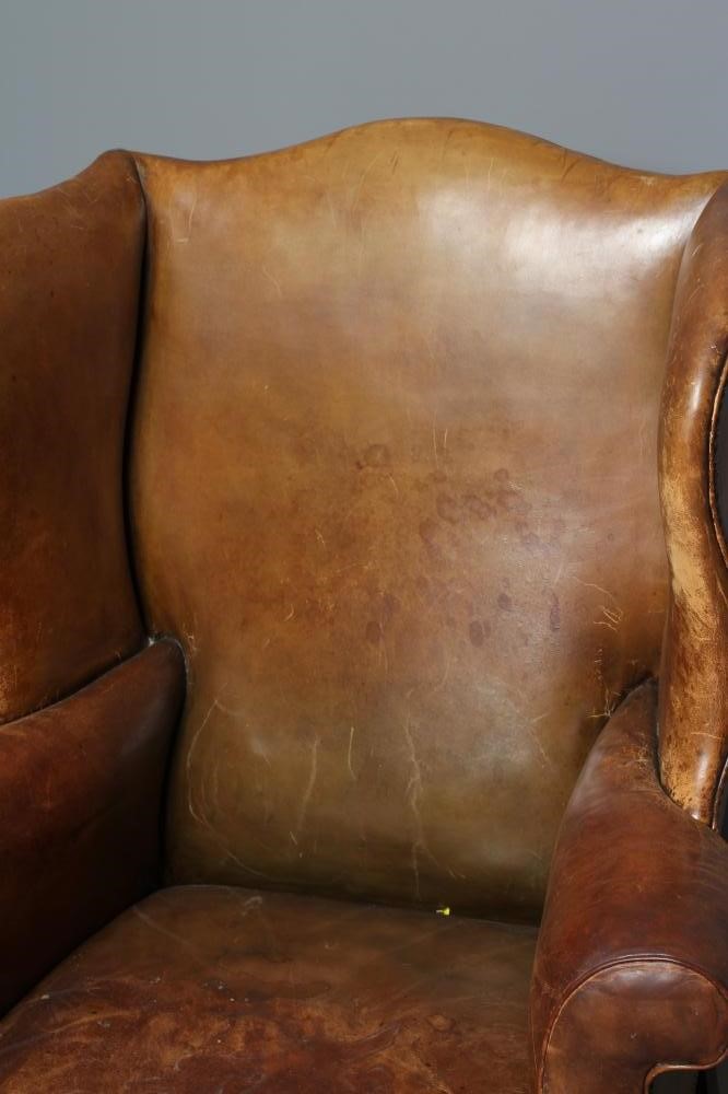 A MAHOGANY FRAMED WING ARM CHAIR of Georgian design Image