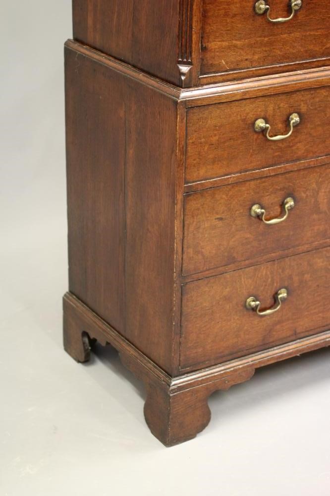 A GEORGIAN OAK CHEST ON CHEST Image