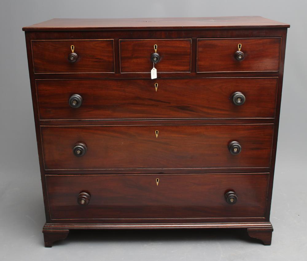 A LATE GEORGIAN MAHOGANY CHEST Image