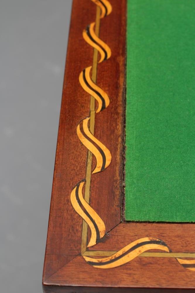A DUTCH MAHOGANY AND FLORAL MARQUETRY CARD TABLE Image