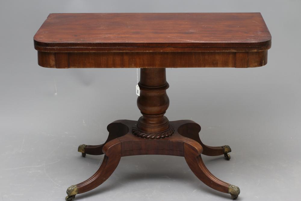 A MAHOGANY FOLDING TEA TABLE Image
