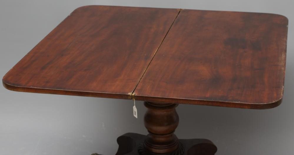 A MAHOGANY FOLDING TEA TABLE Image