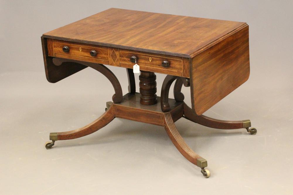 A LATE GEORGIAN MAHOGANY SOFA TABLE Image